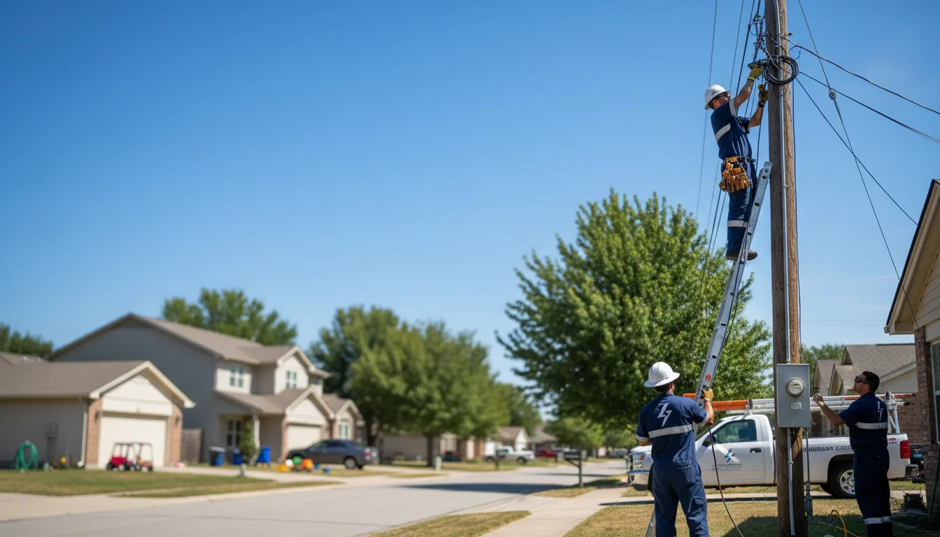 Residential electrician providing installation services in Groves, TX